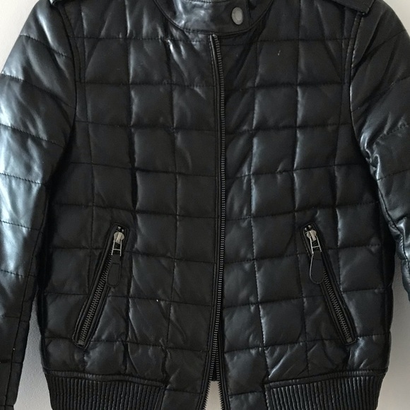 Burberry black leather down jacket - Picture 5 of 6